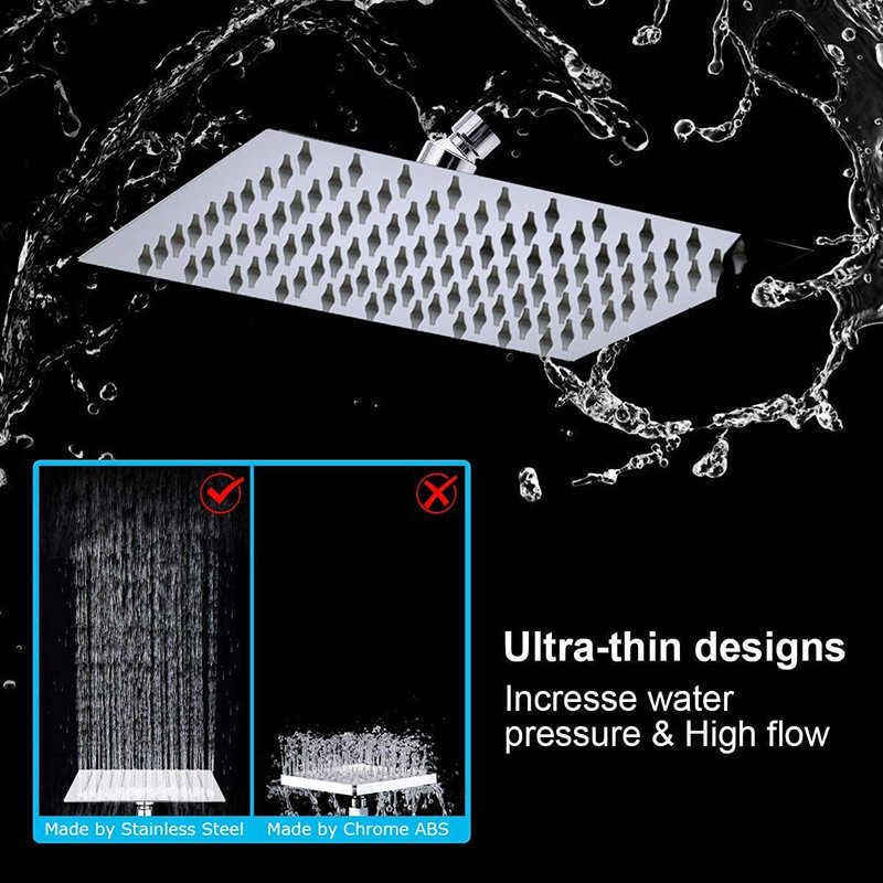 Bathroom shower kit - 8-inch stainless steel shower head with 3 functions - handheld shower head with dual shower heads S25125