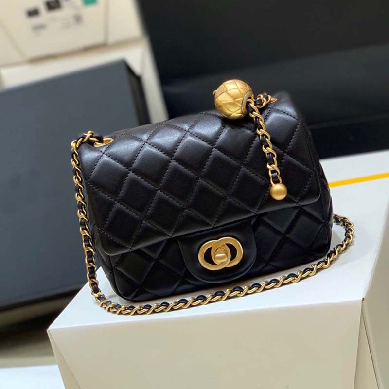 Designer Bag Tote Bag Luxury One-shoulder Chain Crossbody Bag Fashion Casual Small Square Bag Unique Design Gold Ball Adjusting Chain Classic and Rich Colors Bag