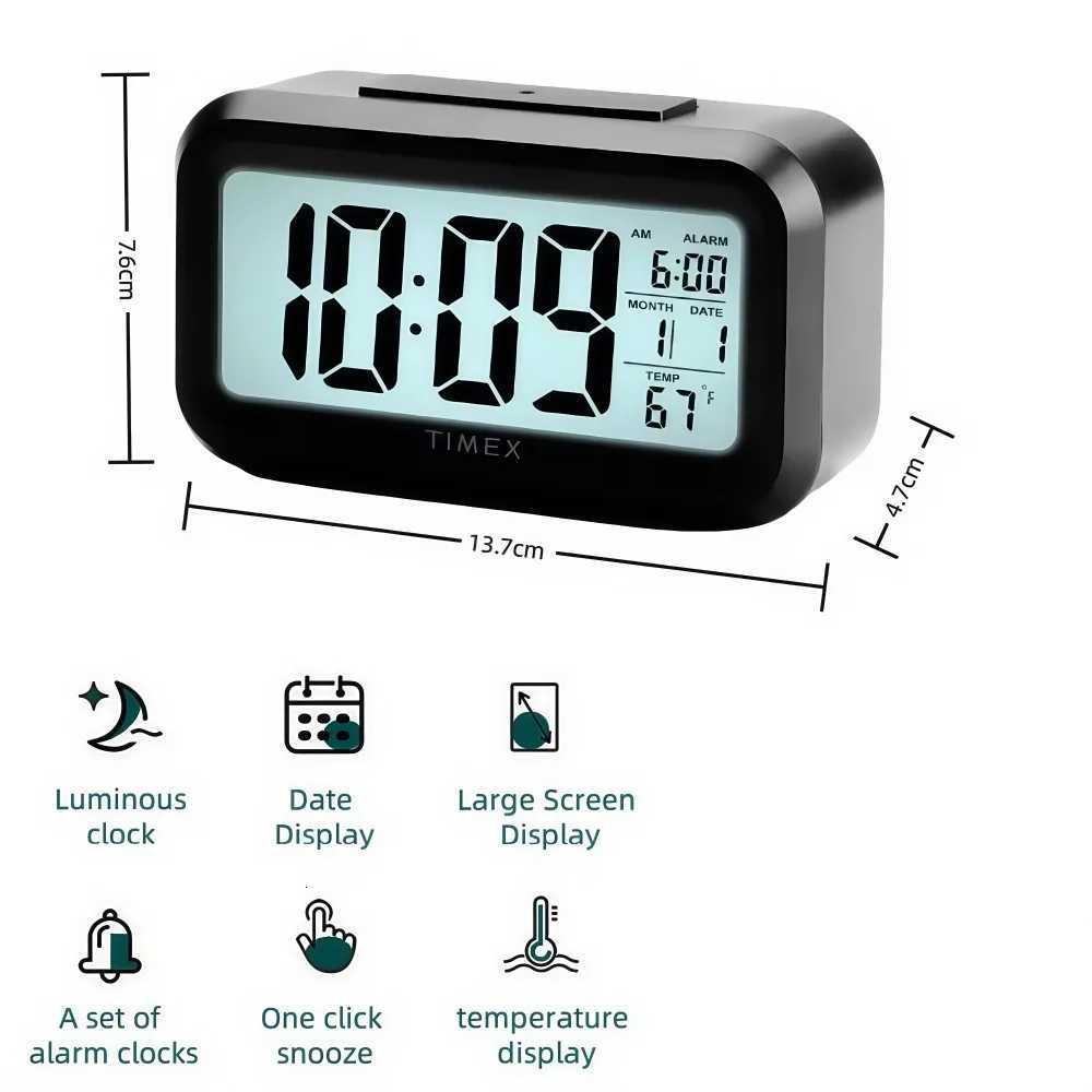 Led Digital Alarm Clock Backlight Data Times Calendar Desktop Multi-function Electronic Bedroom Decoration Desk Decorations Wall M251205 - view 7