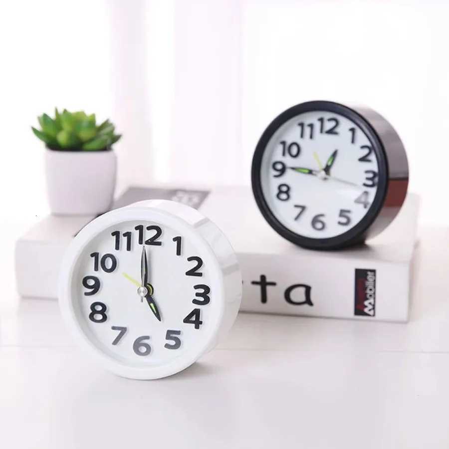 Square Round Alarm Clock Small Silent Table Alarm Clock Wake Up Clock Battery Powered Portable Alarm Clock M251205 - view 3