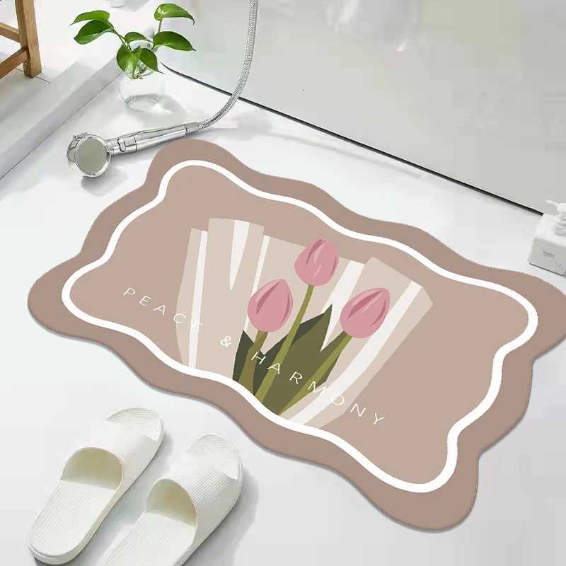Bathroom floor mat diatom mud absorbent cushion non-slip mat toilet door entry foot mat toilet quick-drying mat H251205