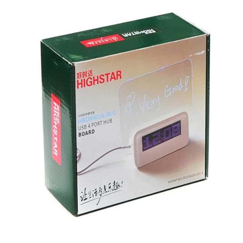 Fluorescent Message Board Digital Alarm Clock LCD Electronic Personality Bedside Luminous Creative Clock Large Screen 4 USB Hub M251205 - view 7