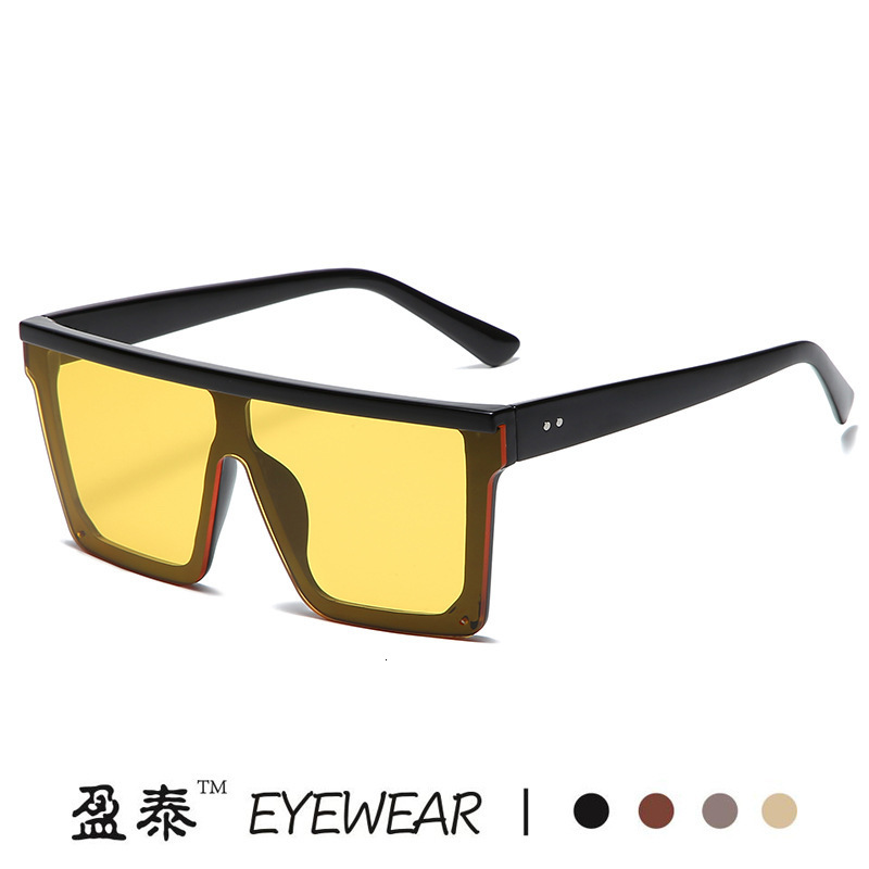 New box Sunglasses Womens Fashion Street Photos one-piece Sunglasses trend Sunglasses