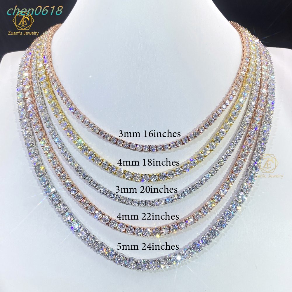 GRC LAB Diamond Necklace D VVS1 VS1 2MM 3MM 4MM 5MM CVD HPHT 18K 14K White Gold Calat LAB Created Diamond Necklace
