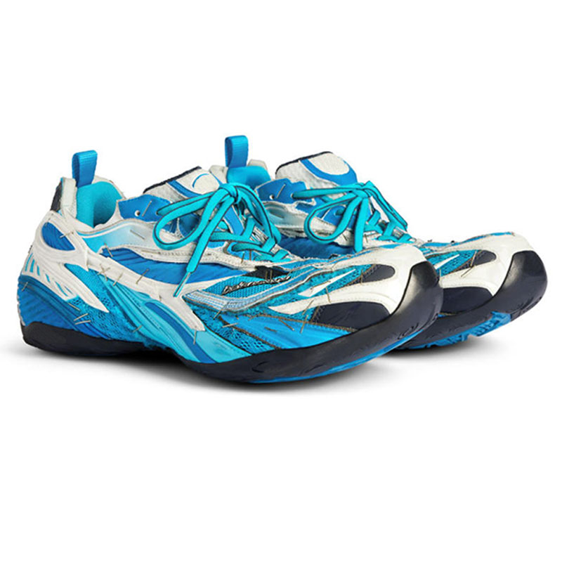 MENS SOLELESS SNEAKERS black white silver polyurethane polyester Designer Soleless Sneaker Worn out effect Allover staplers 841506W