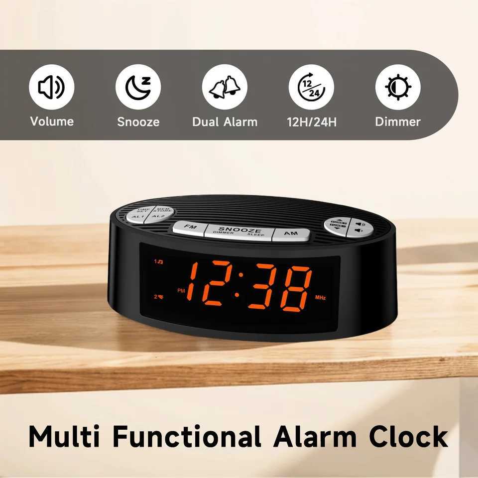 iTOMA CKS3301U FM Alarm Clock Radio Dual Alarm Sleep Timer Snooze Orange LED Display 4-Level Dimming Option M251205 - view 3