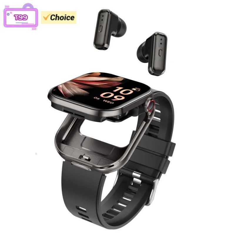 T99 Smartwatch Wireless TWS Earbuds 202inch IPS 320x385 BT50 Call IP67 Waterproof Smart Bracelet 300mAh New Watch Y251205