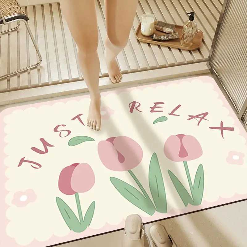 Bathroom absorbent floor mat diatom mud non-slip absorbent quick-drying foot mat H251205