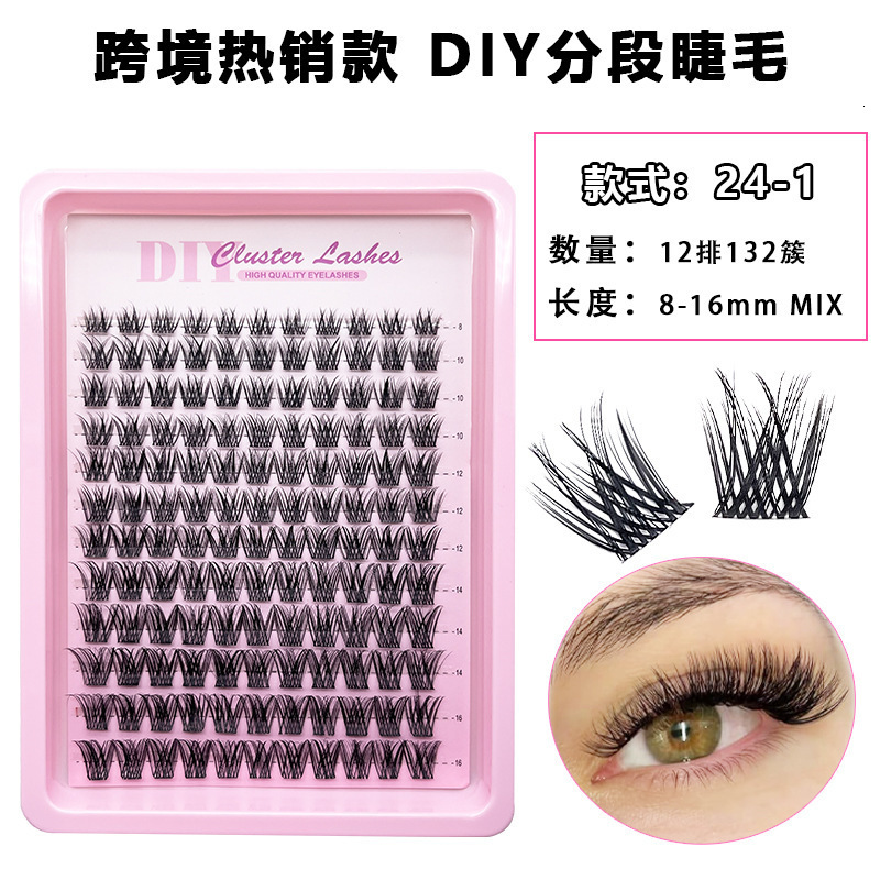 DIY Segmented False Eyelashes Transparent Stem Natural Dense Single Cluster Self-Adhesive Eyelashes 251106