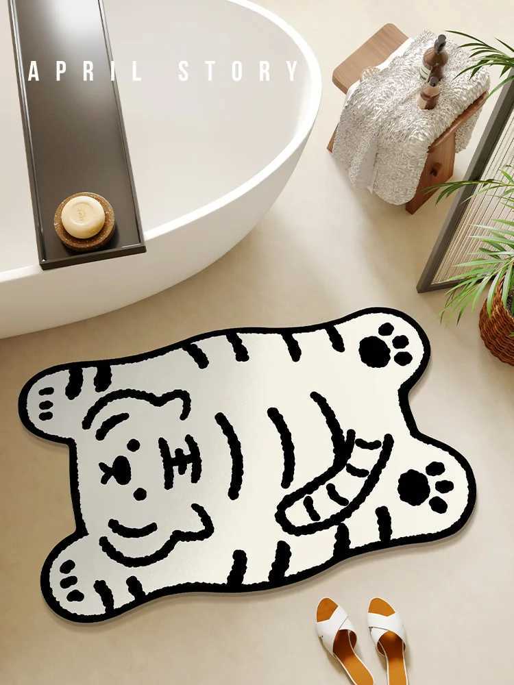 Diatom mud animal bathroom floor mat quick drying leave-in carpet shower room door absorbent door mat H251205