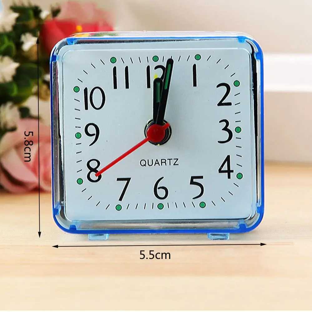 Bedside Small Alarm Clock Quartz Battery Square Candy Color Student Bedroom Alarm Clock Silent Table Clock For Child Desk Alarm M251205 - view 5