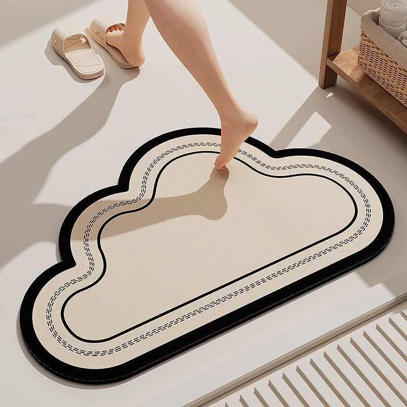 Toilet floor mat bathroom non-slip absorbent toilet strong door toilet diatom mud quick-drying floor mat H251205