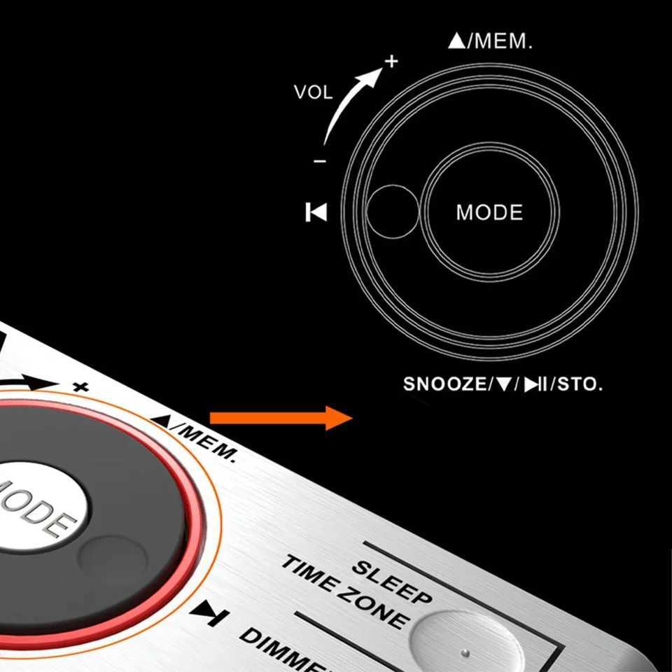 Digital Alarm Clock Radio Bluetooth FM Dual Alarm/Snooze LED Display Dimmer Headphone USB Charging Night Light 708 M251205 - view 3