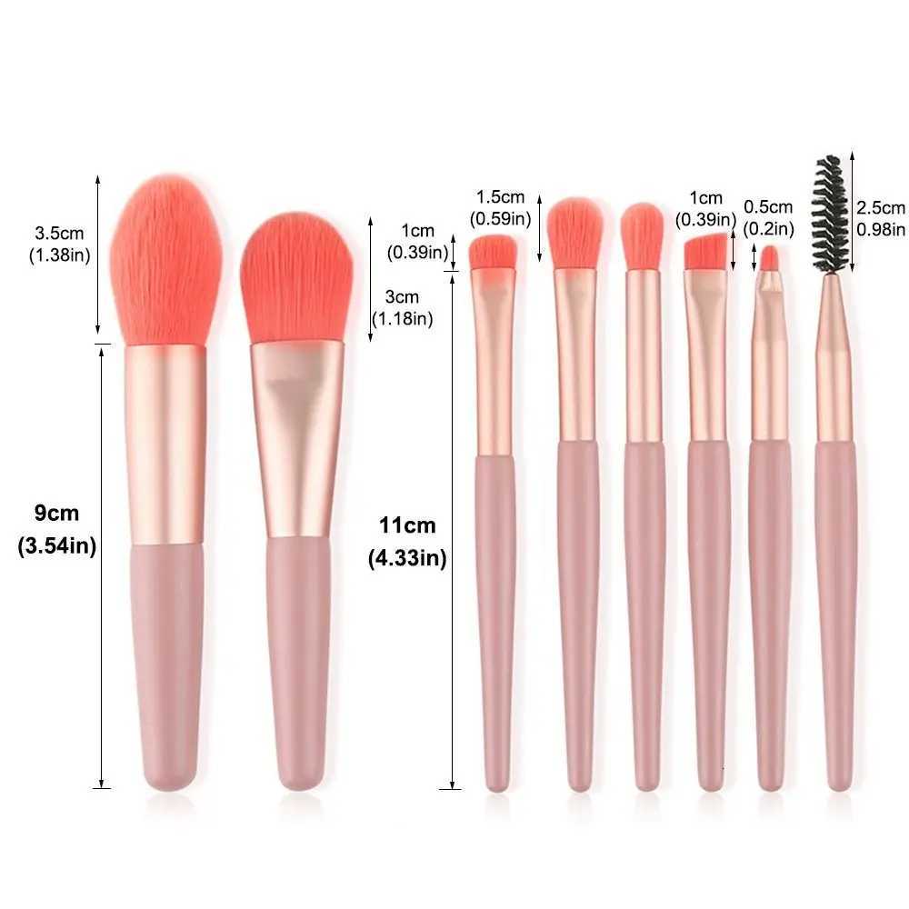 Set of 8 Soft Bristle Make Up Brushes Premium Synthetic With Bag Eyeshadow Brush Eye Facial Beauty Foundation BrushT251205