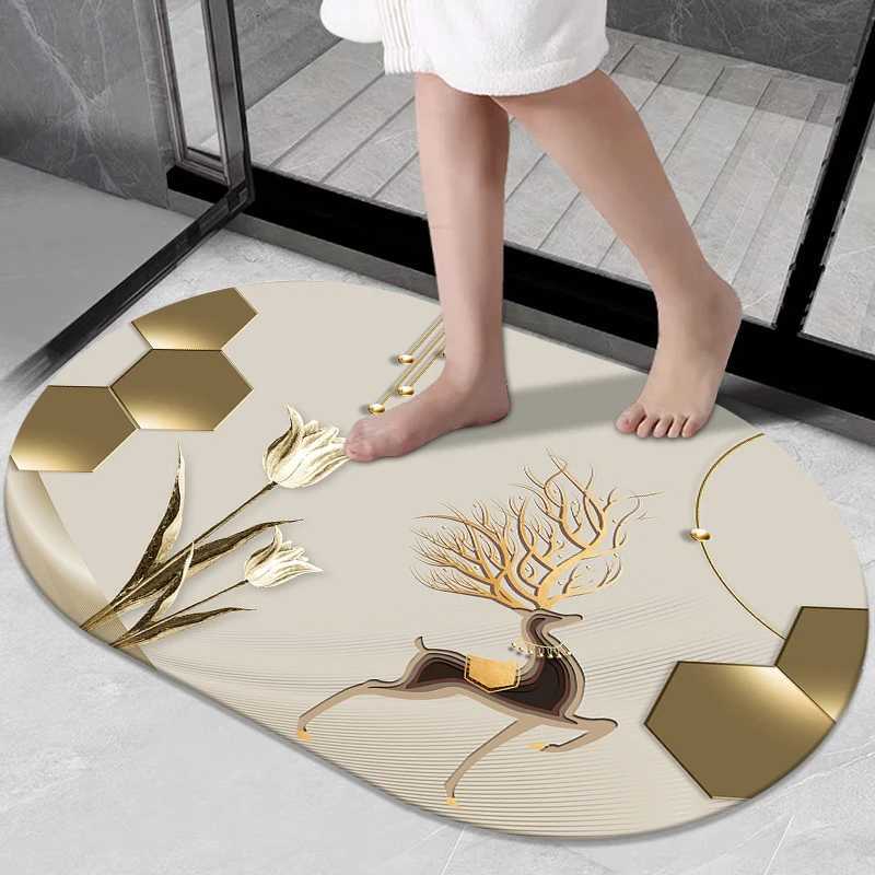 Kitchen floor mat non-slip oil-absorbing scrubbable leave-in foot pad dirt-resistant absorbent pad 2025 new diatom mud H251205