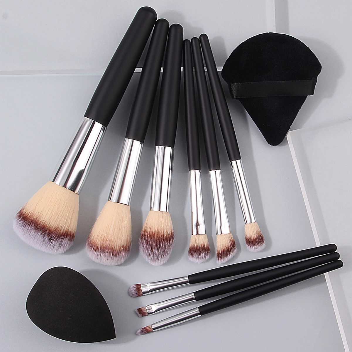 11PCS Soft Eyeshadow Blush Powder Professional Makeup Brush Set Dry and Wet usable sponge Egg Triangular Powder PuffT251205