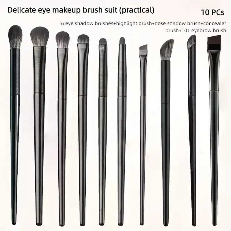 Soft eye shadow brush 10 piece set of eye cosmetics apply eyeliner pencil blade eye detail small makeup brushT251205