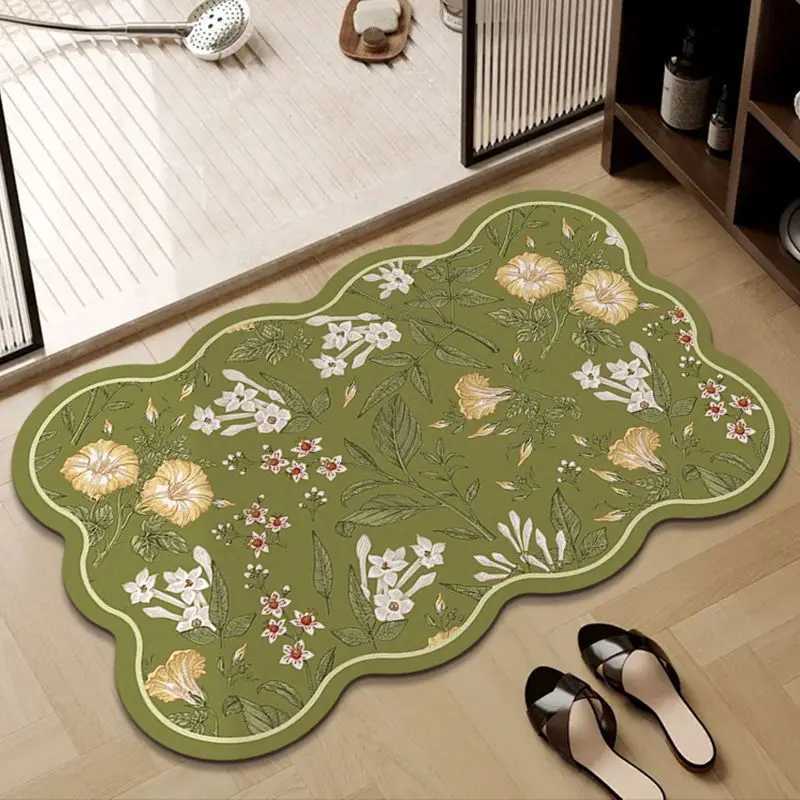 Bathroom absorbent floor mat bathroom anti slip and dirt resistant foot mat diatomaceous earth small fresh mat H251205