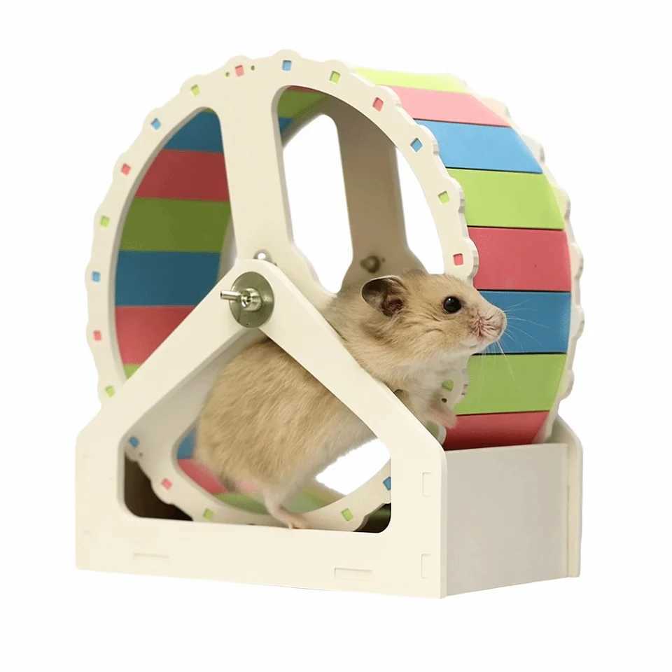 Animal Plastic Hamster Running Wheel Silent Stable Base Rodent Running Wheel Colorful 21cm Small Animal Wheel for Small Animals M251205