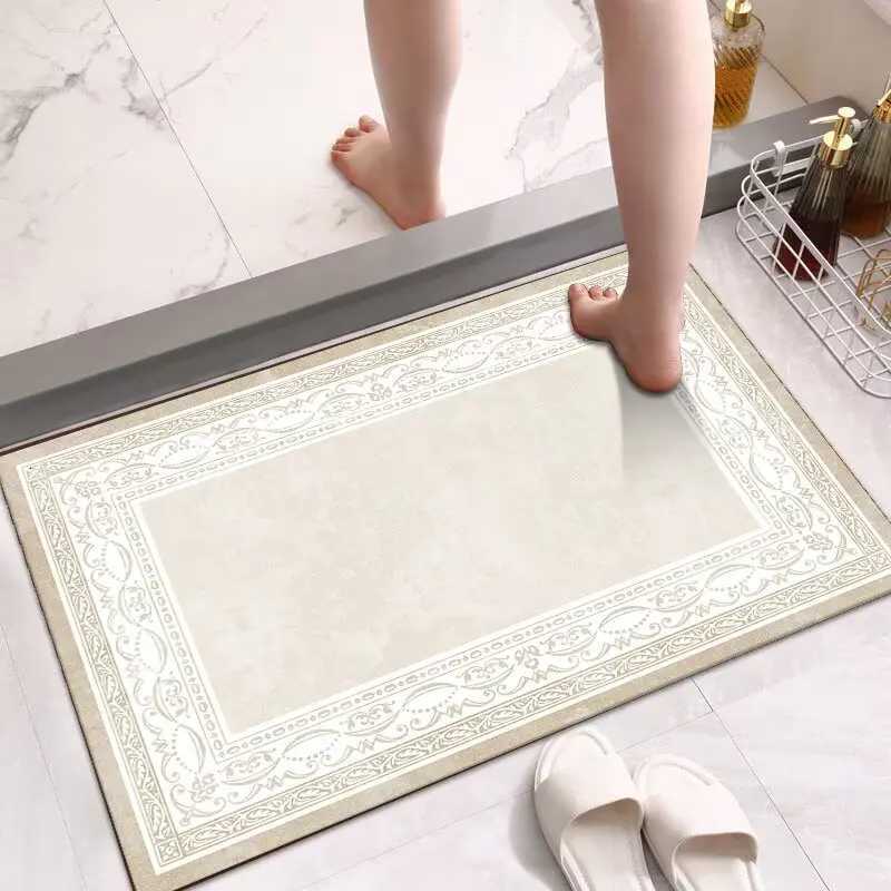 Toilet floor mat soft diatom mud quick drying bathroom door water absorption non-slip foot mat H251205