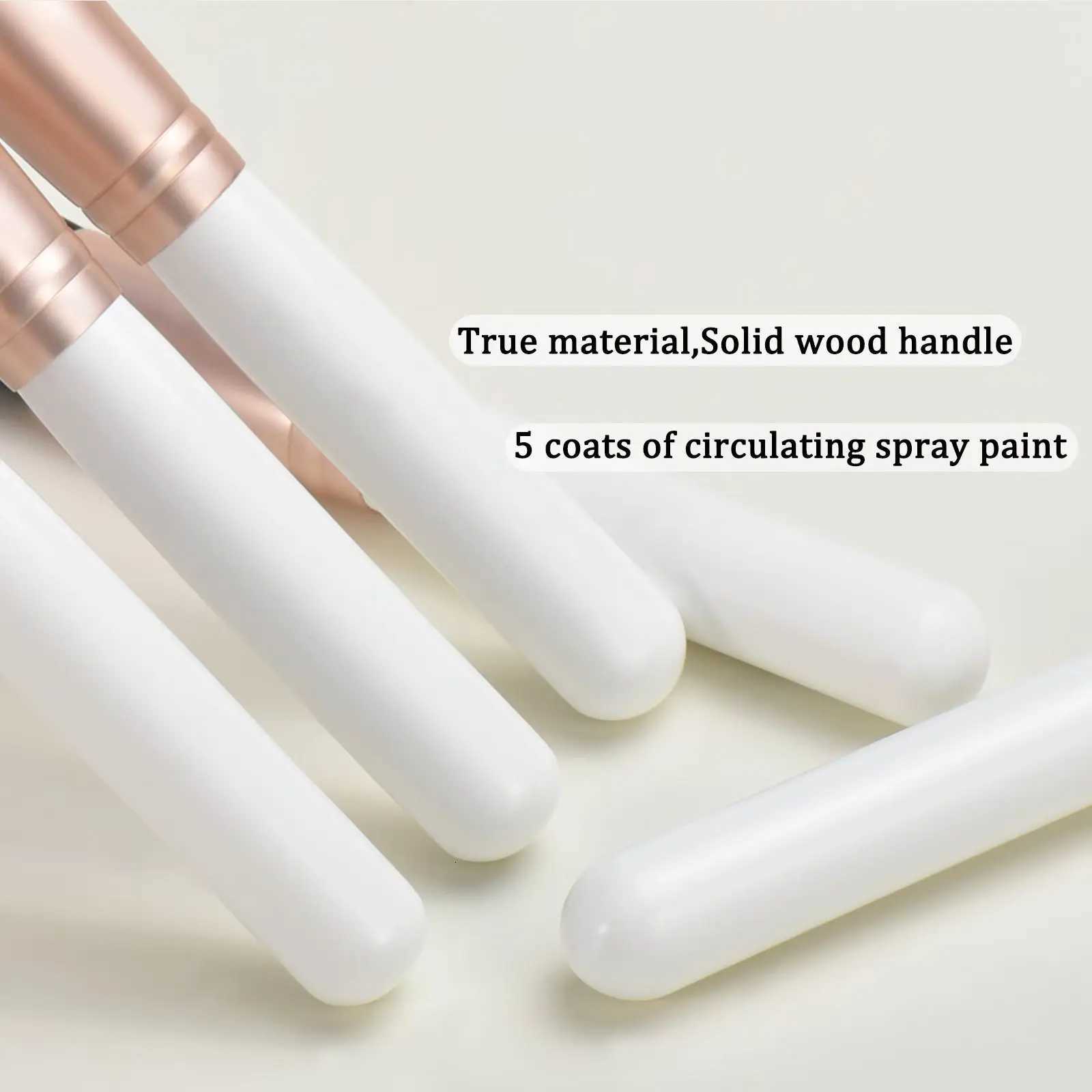 White Wooden Handle Makeup Brush Set - Premium Quality Cosmetic Brushes for Face And EyesT251205
