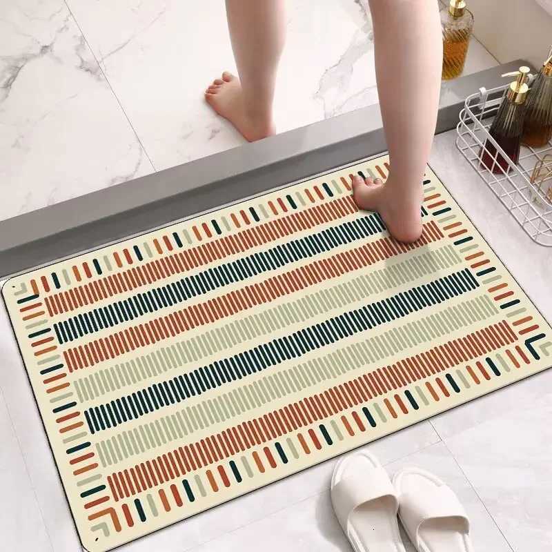 Toilet floor mat toilet door non-slip mat diatom mud bathroom absorbent foot mat household mat door floor mat H251205