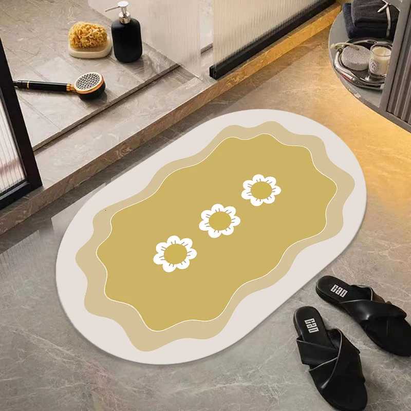Bathroom Floor Mat Diatom Mud Mat Quick Drying Bathroom Toilet Door Non-slip Foot Mat Toilet Absorbent Mat H251205