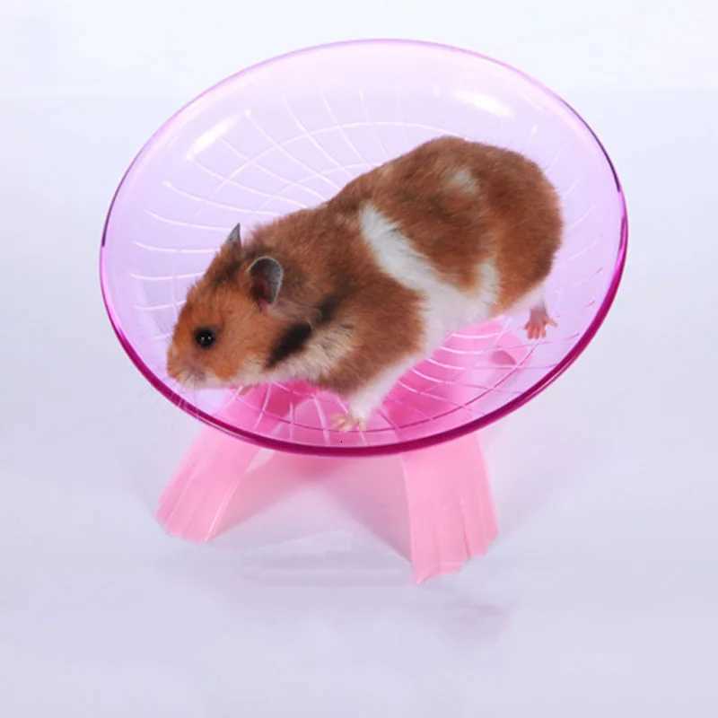 Pet Hamster Flying Saucer Toy Exercise Squirrel Wheel Mouse Running Disc Rat Toys Cage Small Animal Hamster Accessories M251205