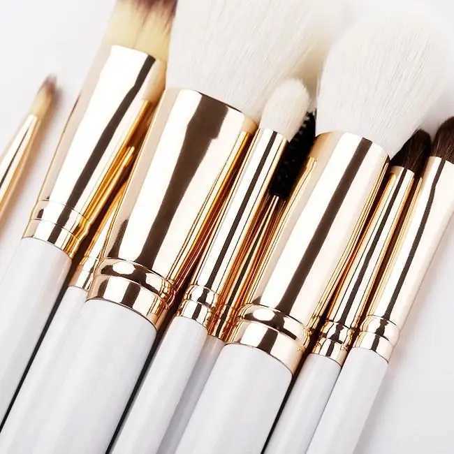 10 Piece Wool Makeup Brush Set With Wood Handles Powder Brushes Professional Full Face Makeup Tools Kit For Salon And HomeT251205