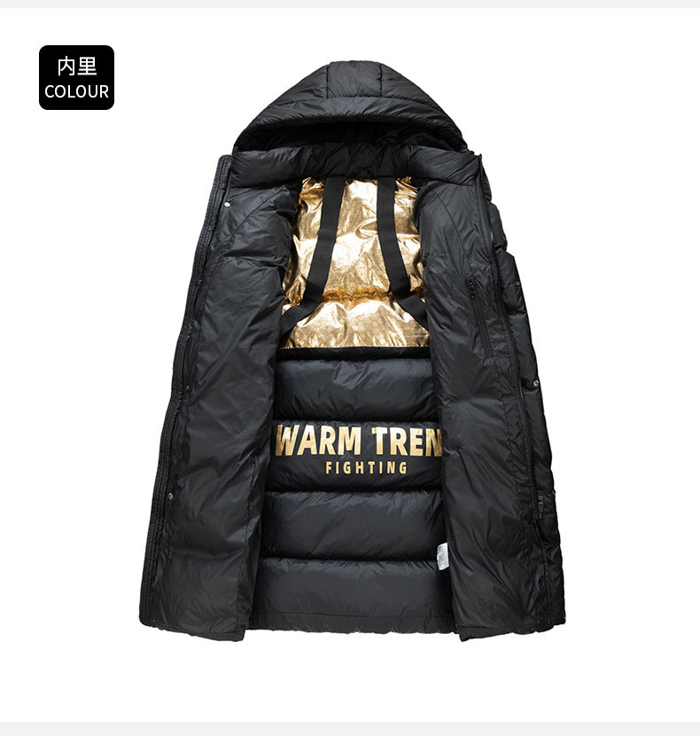 Graphene Mid-Length Cotton Coat for Men: Winter Hooded Casual Padded Jacket, Plus Size, Thickened Warmth, Loose Fit Outerwear