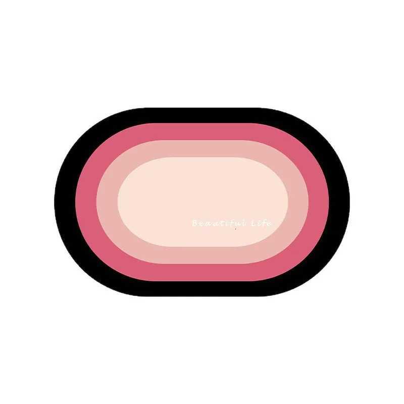 Pink And Black Diatom Mud Bathroom Floor Mat Toilet Carpet Entry Door Mat Toilet Door Absorbent Non-Slip Foot Mat H251205