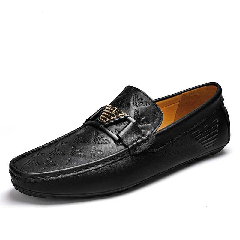 High-end Top-grain Cowhide Korean-style Bean Shoes Mens Genuine Leather Breathable Business Casual Leather Shoes Mens Shoes W251205