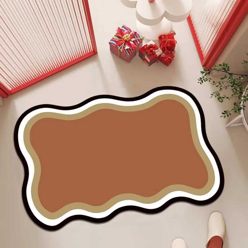 Diatom mud bathroom absorbent floor mat toilet toilet door non-slip mat floor mat foot mat leave-in carpet H251205