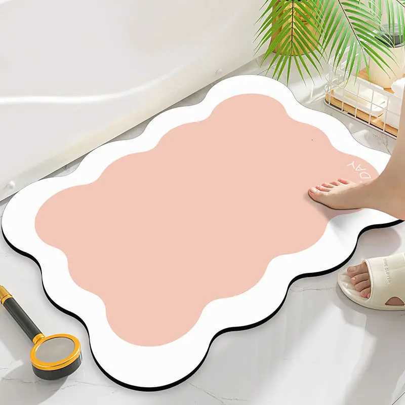 Bathroom diatom mud floor mat toilet carpet toilet door toilet water-absorbing non-slip foot mat entry door mat H251205