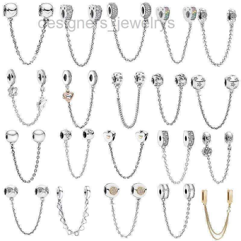 Sterling Classic 925 Silver Love Butterfly Daisy Safety Chain Beads Suitable For women DIY Bracelet Gift Jewelry Charm wholesale