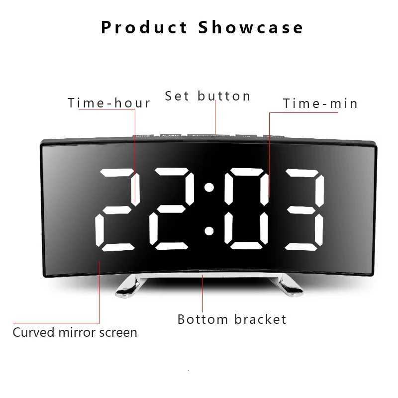 Latest Digital Clock LED Alarm Clock Bedroom Electronic Desktop Clock With Temperature Display Adjustable Brightness 12/24 Hours M251205 - view 7