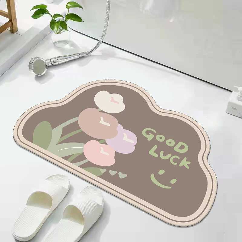 New bathroom absorbent non-slip floor mat household toilet door foot pad diatom mud quick-drying non-slip carpet H251205