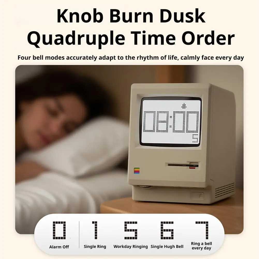 Maclock Retro Clock Creativity Alarm Clock Student Specific Wake Up Artifact Desktop Decor Computer Keyboard Accessories Gift M251205 - view 5