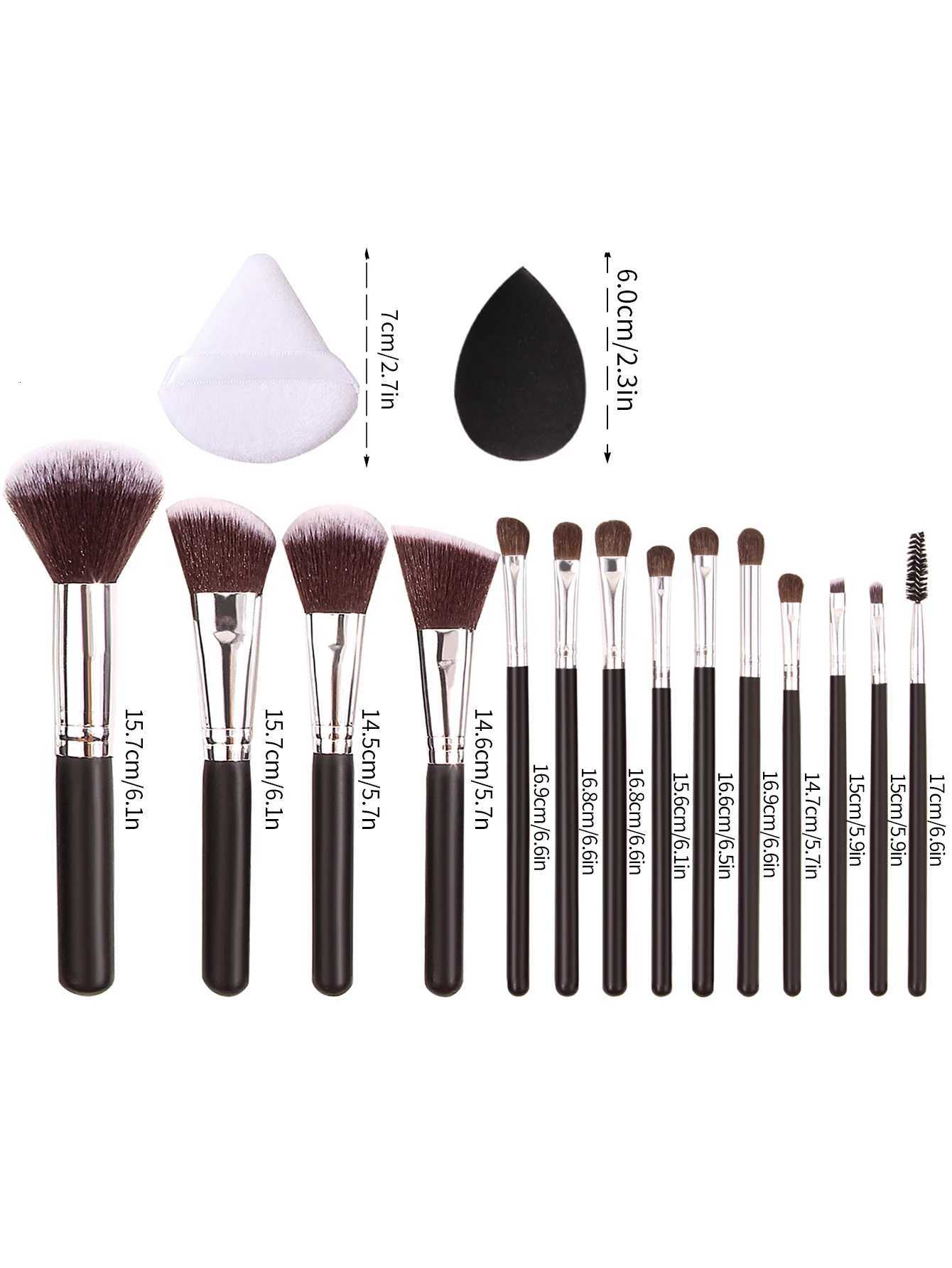 4/14/18PCS High-end makeup brush set loose powder brush blush brush facial brush set non-clog powder puff setT251205