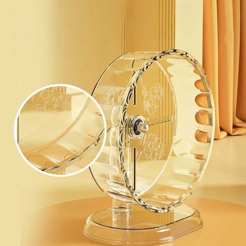 Transparent Hamster Running Wheel Cute Small Pet Golden Bear Sport Toy Silent Free Running Wheel with Bracket Height Adjustable M251205