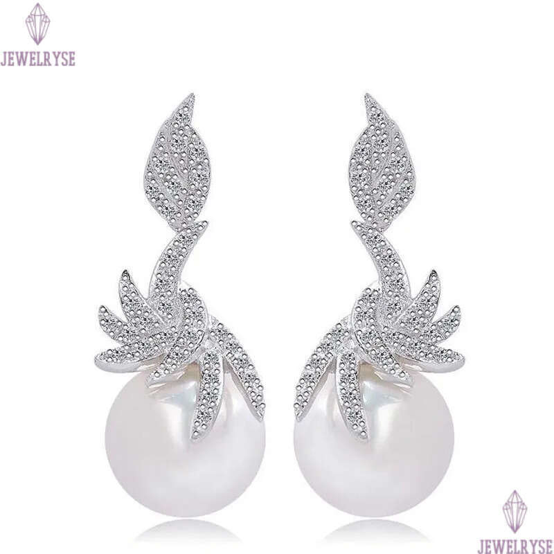 Luxury Charm Pearl earring designer for woman AAA Cubic Zirconia Silver Plated South American Water Drop White Diamond Earrings Jewelry For Women Teen