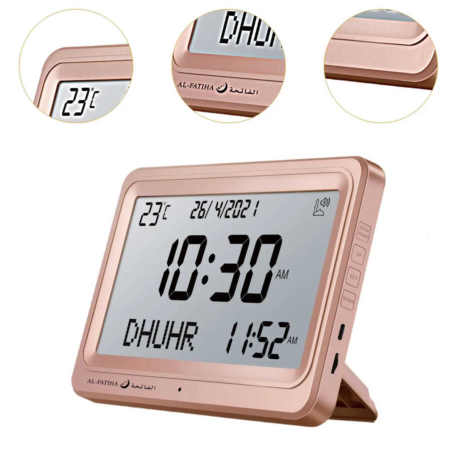 Azan Alarm Clock Islamic Temperature Decoration Muslim Prayer Clock Table Clock for Home Desk Party Living Room Fathers Day M251205 - view 6