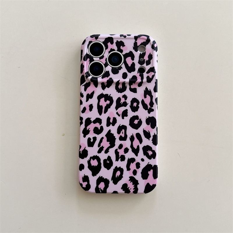 INS Korean Style Leopard Print for iPhone 17 Max Apple 16 Phone Case 15 Pro Matte IMD Girl 14P
