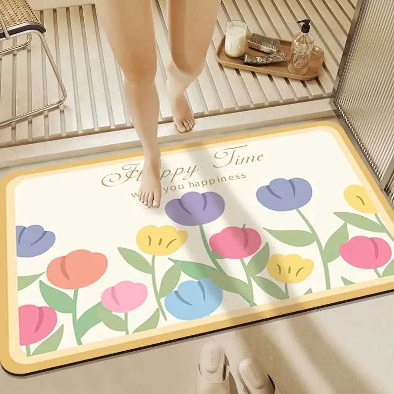 Bathroom absorbent floor mat diatom mud non-slip absorbent quick-drying foot mat H251205