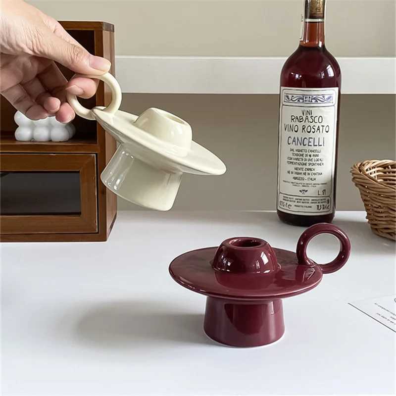 European Flying Saucer Shape Tall Candlestick Romantic Aromatherapy Decoration Retro Table Ornament Props Candlestick Base Y251205