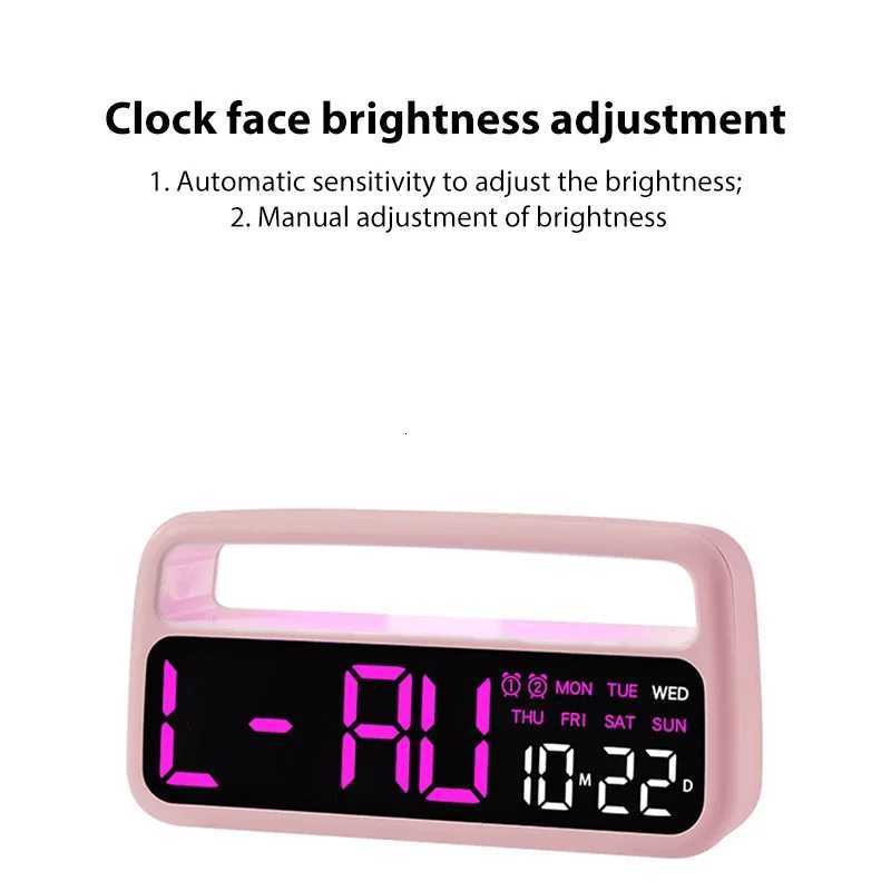 Digital Alarm Clock with Ambient-Light Date Dual Alarms Electronic Table Clock Brightness Adjustment Sleep Mode Home LED Clocks M251205 - view 6