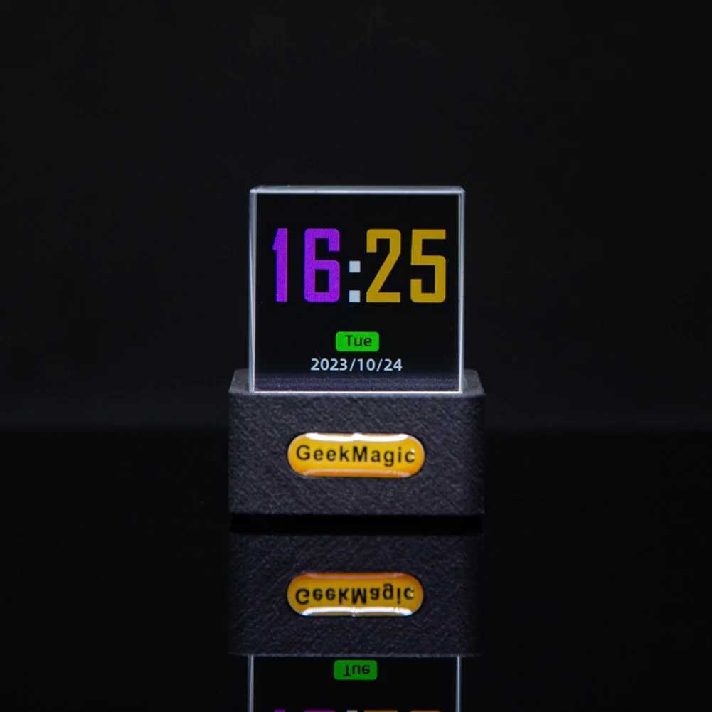 GeekMagic GIFTV Crystal Cube Holographic Mini Electric Digital Clock Desktop Smart Weather Station DIY Animations Photo Display M251205 - view 3