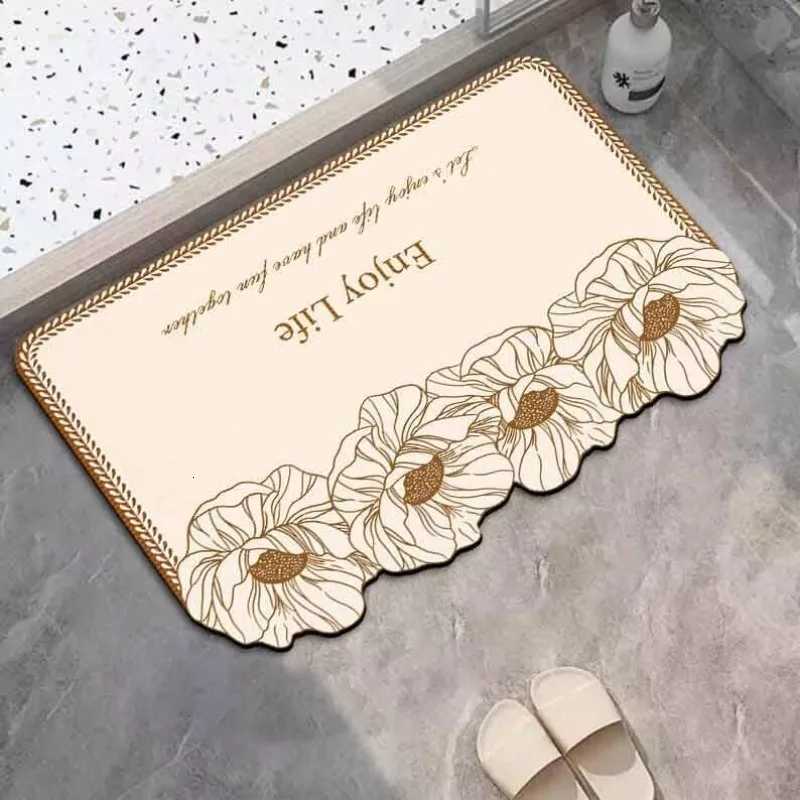 Diatom mud floor mat bathroom toilet entry door water absorption quick drying non-slip foot pad entry door carpet H251205