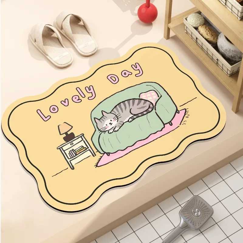 Bathroom floor mat toilet diatom mud absorbent mat quick-drying non-slip entry door carpet toilet floor mat H251205