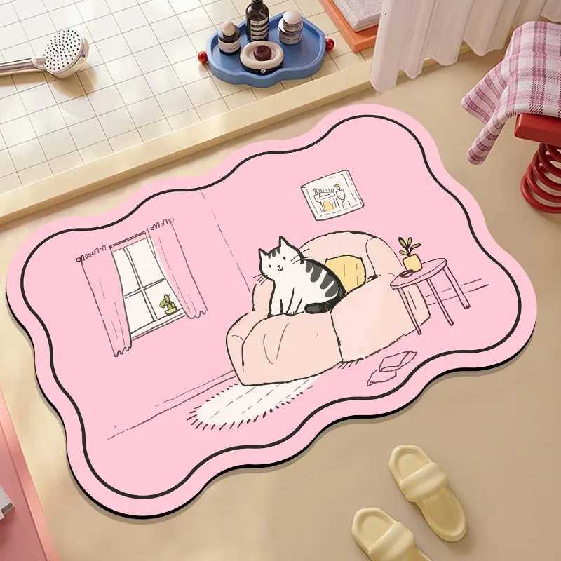 Bathroom floor mat toilet diatom mud absorbent mat quick-drying non-slip entry door carpet toilet floor mat H251205